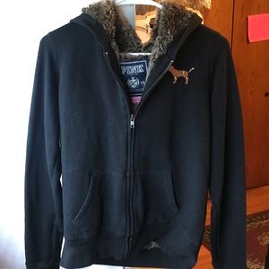 love PINK hoodie with fur inside 🤎